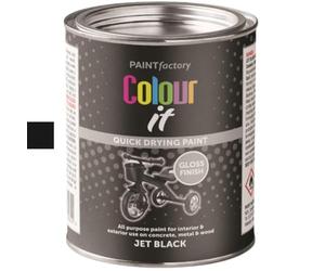 caprican Colour It Gloss Paint Tin 300ml - Quick-Drying, Hard-Wearing Brush-On Paint for Radiators, Metal & Indoor Outdoor Surfaces - Durable Heat Resistant Finish - Easy Application (Jet Black 3065)