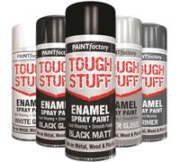 caprican Enamel Spray Paint 400ml | Hard Wearing Pro-Grade Finish for Metal Wood & Plastic | Quick Dry Automotive & Engineering Enamel | Interior & Exterior Multi-Surface Paint (Black Matt 2577)