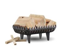 CAPRICAN Heavy Cast Iron Log Basket - Durable Black Firewood Holder for Fireplace & Stove, Sturdy Cast Iron Log Storage Rack (19 x 39 x 26 cm)