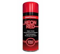 caprican Neon Spray Paint 200ml | High Visibility Fluorescent Marking Paint | Extra Bright Matt Finish for Metal, Wood & Plastic | Fast Drying, Weather Resistant, Safety Spray (NEON RED - 7121)