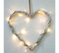 Caprican New Wicker Heart Home Decoration Led Warm Battery Operated Wall Hanging Light