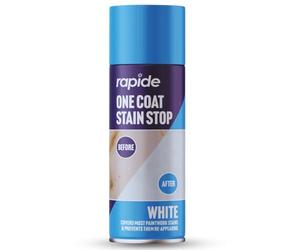 CAPRICAN One Coat Stain Stop Spray White 400ml | High-Opacity Permanent Stain Blocker | Covers Grease Pen Rust Soot & Water Stains | Quick Drying Semi-Gloss Primer | Walls & Ceilings Sealant - 2692