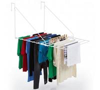 caprican Over-the-Door Utility Clothes Airer 7m | Heavy-Duty Folding Indoor Laundry Rack | Space-Saving Hanging Dryer for Bathroom, Caravan & Balcony | Rust-Resistant White Metal (1 Rack)