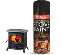 caprican PF High Temp Stove Spray Paint Matt Black 400ml | Heat Resistant to 600°C | Self Priming Fireplace & BBQ Paint | Anti-Blister & Peel Formula | High-Grade Thermal Coating - 1436