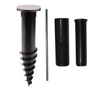 caprican Screw-In Ground Spike for Rotary Washing Line & Parasol | Heavy-Duty Plastic | No Concrete | Fits 32mm, 40mm & 50mm Poles | Includes 2 Reduction Inserts & Cap