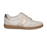 Caprice 23705 Cream Gold Leather Ladies LaceUp Smart Casual Trainer Standard Fit