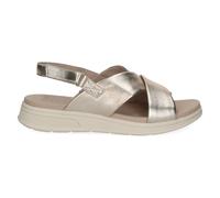 Caprice 28700 46 978 | Gold Leather | Womens Smart Flat Metallic Sandals