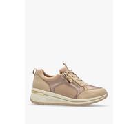CAPRICE Beige Leather & Neoprene Side Zip Trainers Size: 40, Colour: B