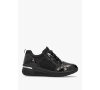 CAPRICE Black Leather & Neoprene Side Zip Trainers Size: 40, Colour: B