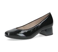 CAPRICE Comfort Women Pumps Leather Extra Width H, Black (Black Snake), 6 UK