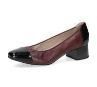 CAPRICE Comfort Women Pumps Low Heel Extra Width H, Red (Bordeaux Comb), 6 UK