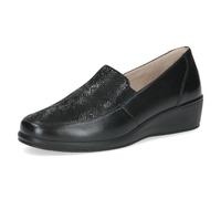 CAPRICE Comfort Women's Leather Loafers Extra Width H, Black (Black Rep.Comb), 4 UK