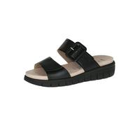CAPRICE Comfort Women's Leather Mules with Velcro, Black (Black/Blk Sole), 6 UK