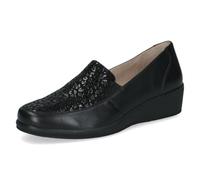 Caprice Comfort Women's Leather Slippers, Extra Wide H, Black (Black Comb), 5 UK