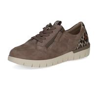 CAPRICE Comfort Women's Low-top Leather Sneakers Extra Width H, Beige (Taupe Comb), 7.5 UK