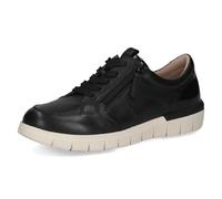 CAPRICE Comfort Women's Low-top Leather Sneakers Extra Width H, Black (Black Comb), 7.5 UK