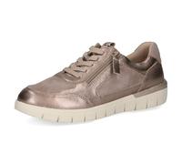 CAPRICE Comfort Women's Low-top Leather Sneakers Extra Width H, Brown (Taupe Comb), 4 UK
