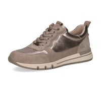 CAPRICE Comfort Women's Low-top Leather Sneakers Extra Width H, Brown (Taupe Comb), 7.5 UK