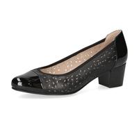 CAPRICE Comfort Women's Patent Pumps with Perforated Design, Black (Black Comb), 5 UK