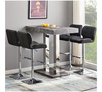 caprice concrete effect bar table 4 candid black stools