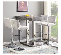 caprice concrete effect bar table 4 candid white stools