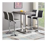 caprice concrete effect bar table 4 ritz black white stools