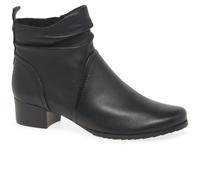 CAPRICE Fearne Womens Ankle Boots 4 UK Black Leather