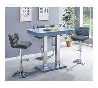 caprice grey high gloss bar table 4 candid grey stools