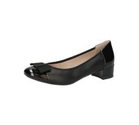 CAPRICE Ladies Block Heel Bowknot Pumps, Black (Black Comb), 4 UK