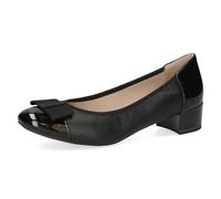 CAPRICE Ladies Block Heel Bowknot Pumps, Black (Black Comb), 6 UK