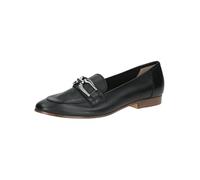 CAPRICE Ladies Leather Block Heel Loafers, Black (Black Nappa), 5.5 UK