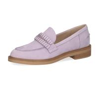 CAPRICE Ladies Leather Block Heel Loafers, Lavender Nubuck, 6 UK