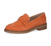 CAPRICE Ladies Leather Block Heel Loafers, Orange Suede, 8 UK