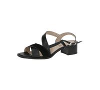 CAPRICE Ladies Leather Footbed Heel Sandals, Black (Black Comb), 6 UK