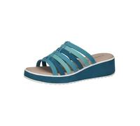 CAPRICE Ladies Leather Wedge Mules, Blue Comb, 6 UK