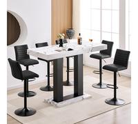 caprice large diva gloss bar table black base 6 ripple black stools