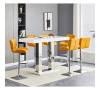 caprice large white gloss bar table 6 candid curry stools