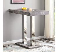caprice rectangular wooden bar table in concrete effect
