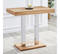 caprice rectangular wooden bar table in oak effect