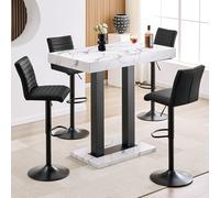 caprice small diva gloss bar table black base 4 ripple black stools