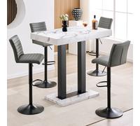 caprice small diva gloss bar table black base 4 ripple grey stools