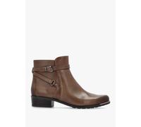 CAPRICE Taupe Leather Ankle Strap Boots Size: 3.5, Colour: Taupe Leath