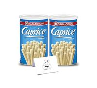 Caprice Vanilla Crispy Rolls Bundle | 2x Papadopoulou Wafer Rolls with Smooth Vanilla Cream Filling | (250g of each) Greek Sweets Wafer Roll | Perfect Wafers for Ice Cream, Coffee, Tea & More