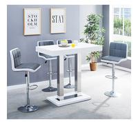 caprice white high gloss bar table 4 copez grey white stools