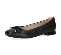 CAPRICE Women's Leather Block Heel Ballet Flats, Black (Black Nappa), 5 UK