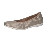 CAPRICE Women' 9-22199-42 Ballet Flat, Taupe Metallic, 5 UK