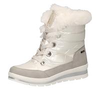 CAPRICE Women' 9-26226-41 Flat lace-up Ankle Boots with Warm Lining, White Lt Gold, 3.5 UK