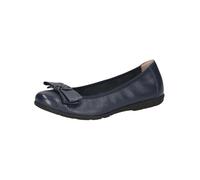 CAPRICE Women Ballet Flats Leather Bow, Blue (Ocean Deer), 7.5 UK