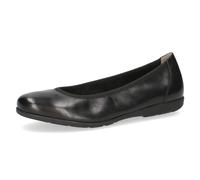 CAPRICE Women Ballet Flats Leather Flat, Black (Black Nappa), 8 UK