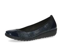 CAPRICE Women Ballet Flats Leather Wedge Heel, Blue (Ocean Comb), 6.5 UK